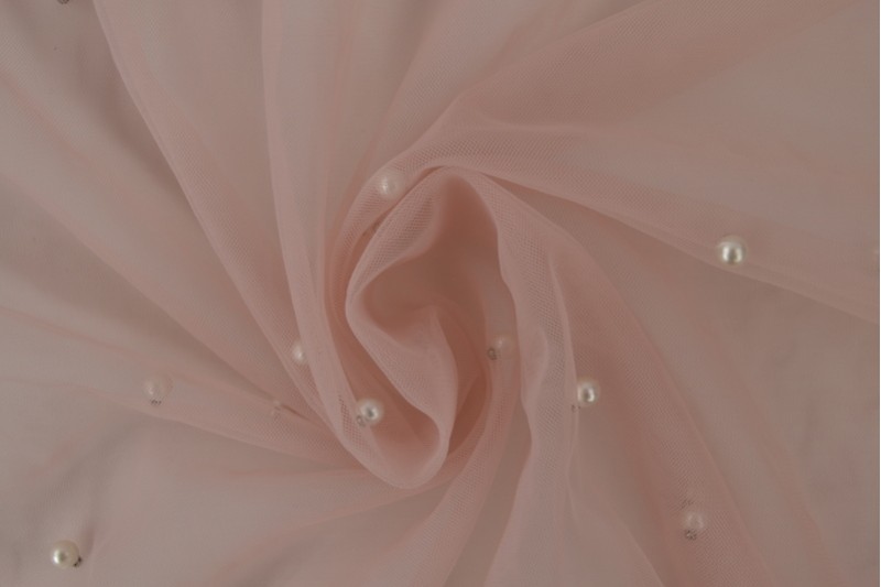 Mesh Pearls vieux rose, rouleau