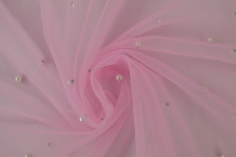 Mesh Pearls rose, rouleau