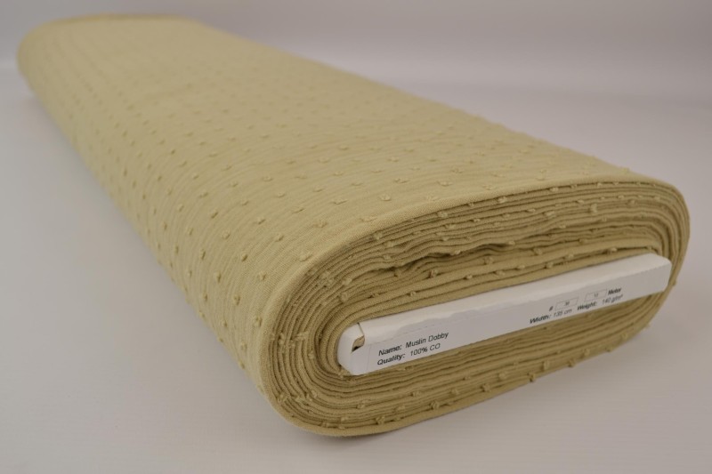 Mousseline Dobby beige, rouleau