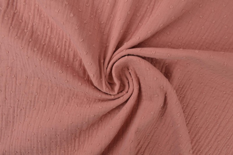 Mousseline Dobby vieux rose foncé
