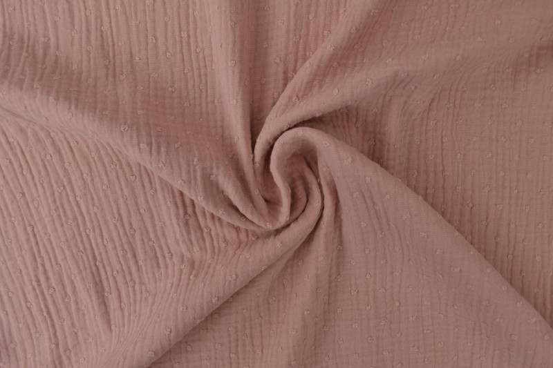 Mousseline Dobby vieux rose