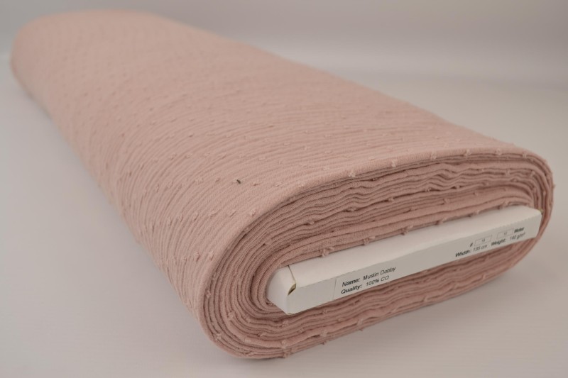 Mousseline Dobby vieux rose, rouleau