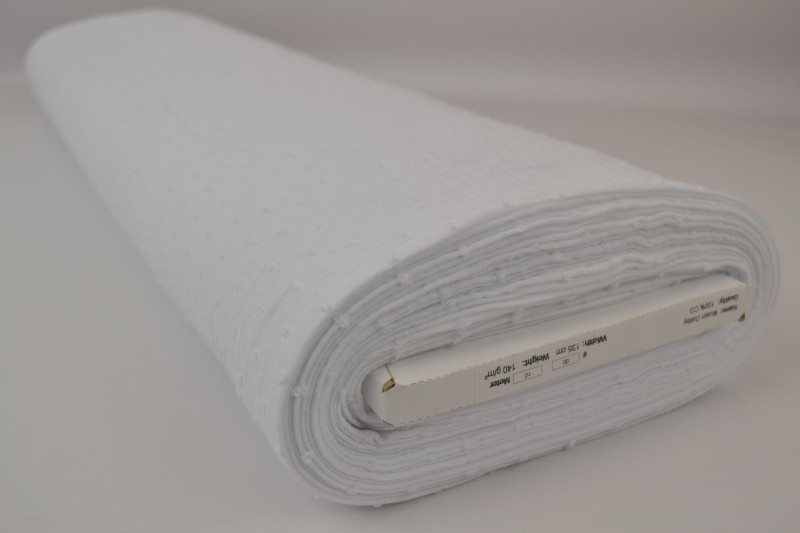 Mousseline Dobby blanc, rouleau