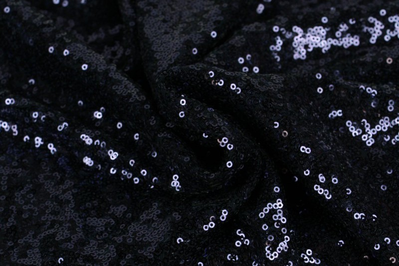 10 mètres tissu à petites paillettes bleu marine