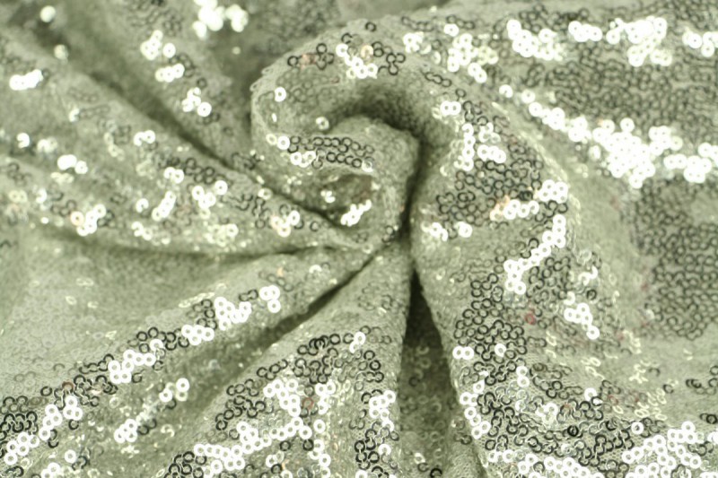 30 mètres tissu à petites paillettes zilver