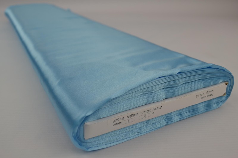Satin de Polyester satin aqua, rouleau