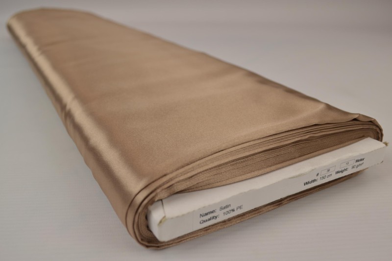 Satin de Polyester satin beige, rouleau