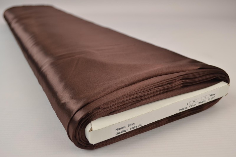 Satin de Polyester satin brun, rouleau