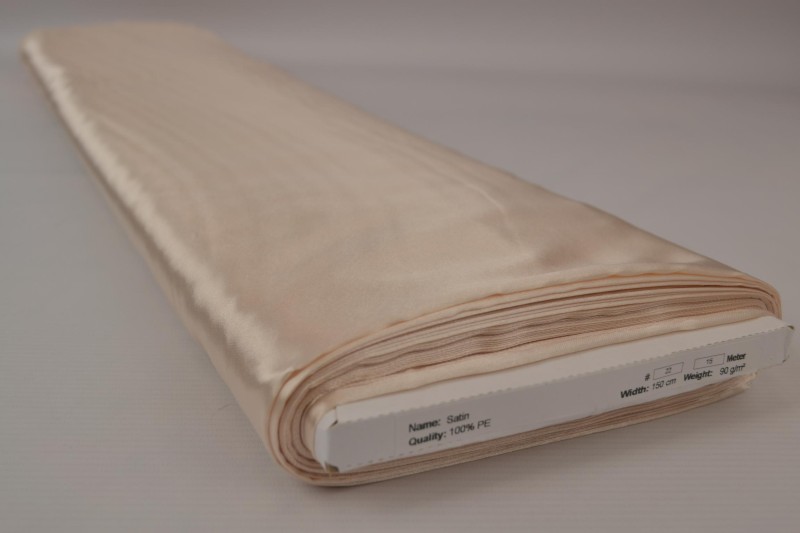 Satin de Polyester satin champagne, rouleau