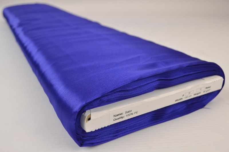 Satin de Polyester satin bleu foncé, rouleau