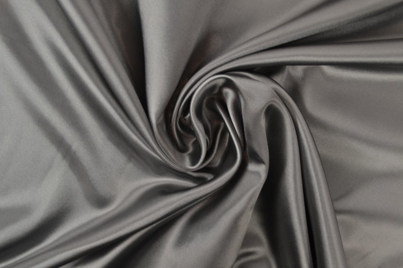 Satin de Polyester satin gris foncé