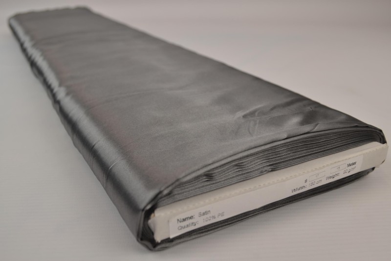 Satin de Polyester satin gris foncé, rouleau