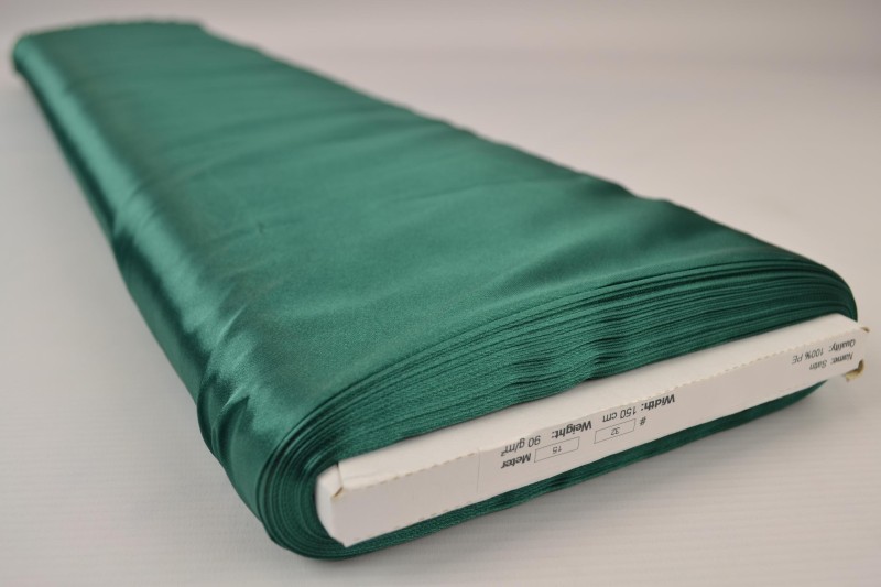 Satin de Polyester satin vert foncé, rouleau