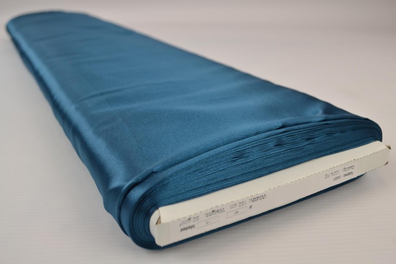 Satin de Polyester satin pétrole foncé, rouleau