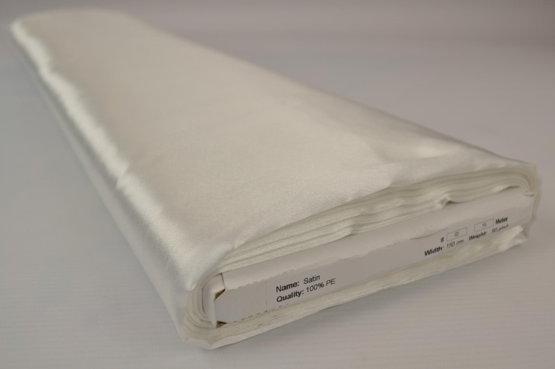 Satin de Polyester satin blanc cassé, rouleau