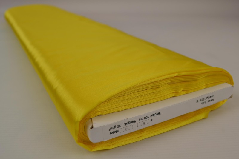 Satin de Polyester satin jaune, rouleau