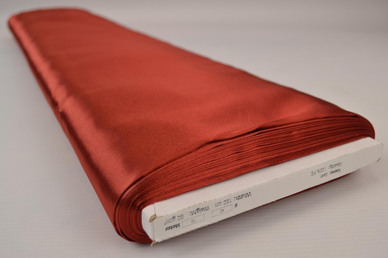 Satin de Polyester satin cuivre, rouleau