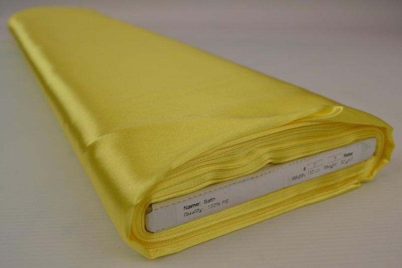 Satin de Polyester satin jaune clair, rouleau