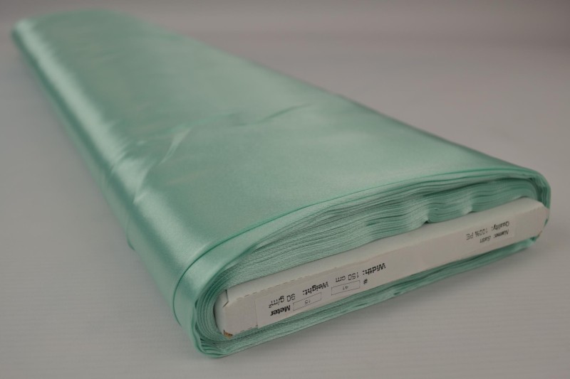 Satin de Polyester satin menthe clair, rouleau