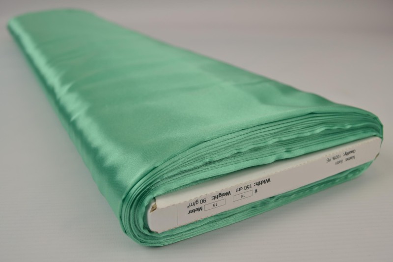 Satin de Polyester satin menthe, rouleau