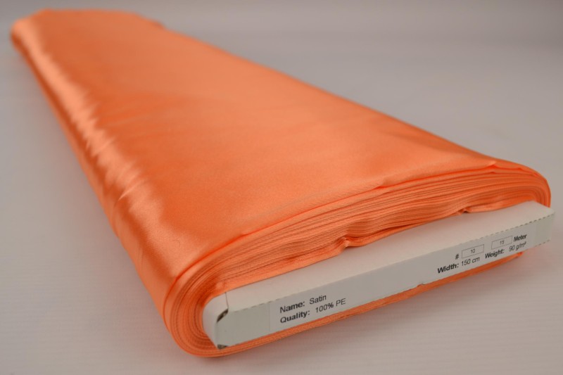 Satin de Polyester satin orange, rouleau