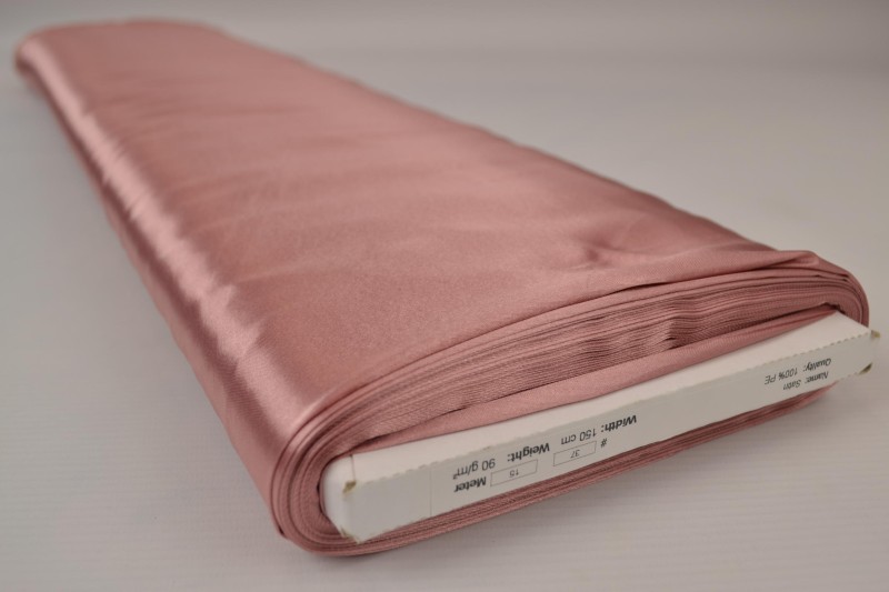 Satin de Polyester satin vieux rose, rouleau