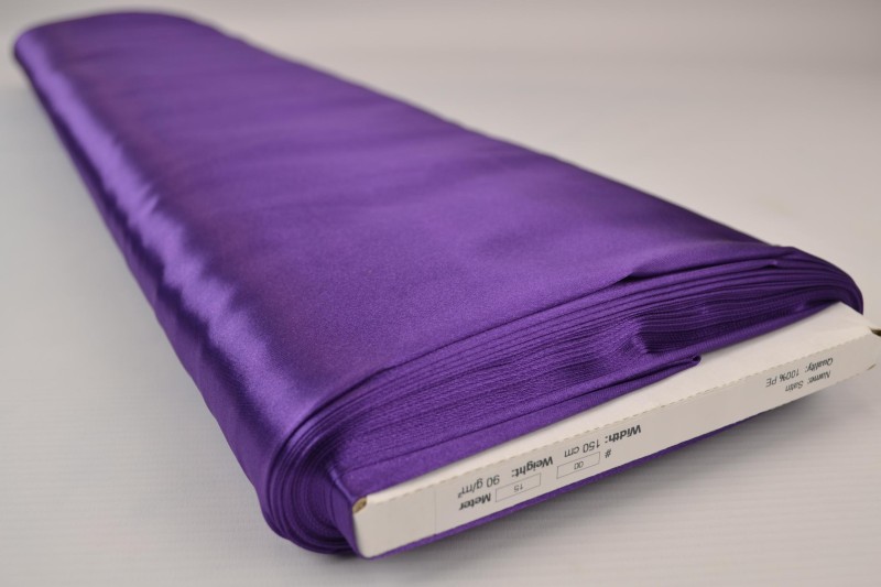Satin de Polyester satin violet, rouleau