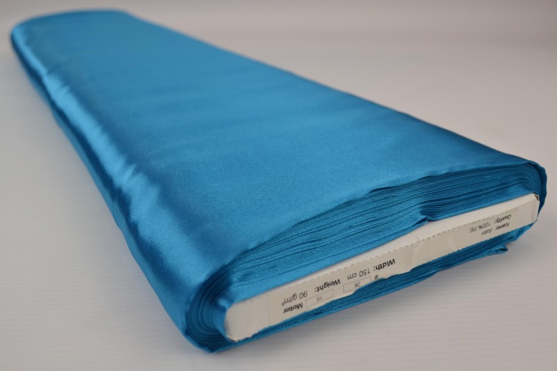 Satin de Polyester satin pétrole, rouleau