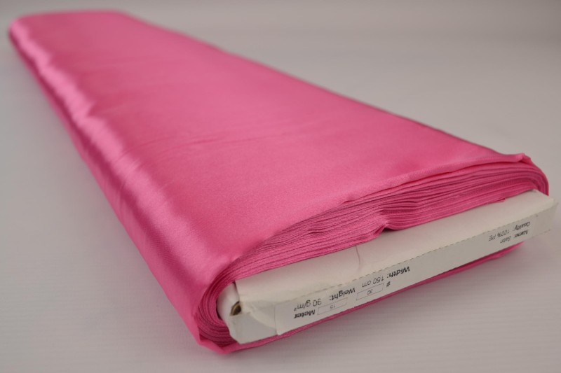 Satin de Polyester satin rose, rouleau