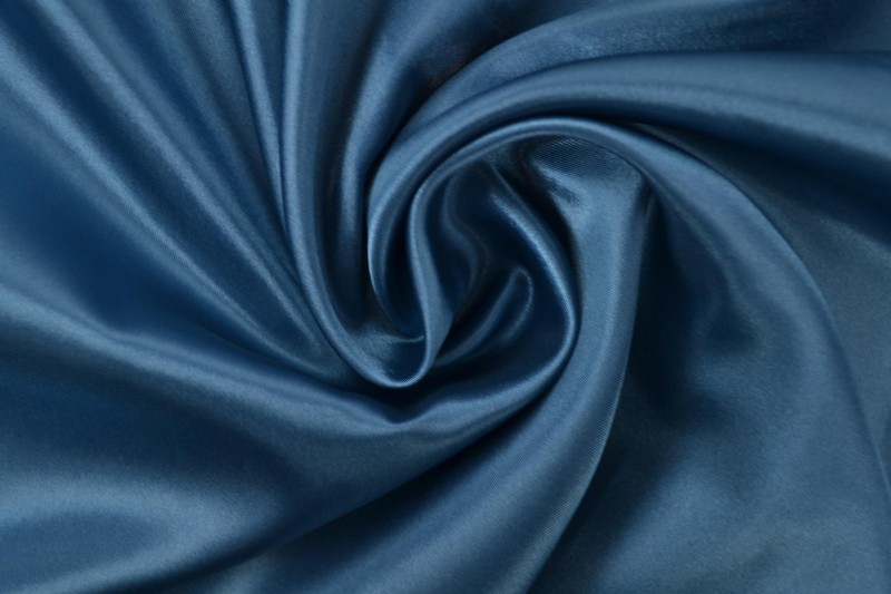 Satin de Polyester satin bleu acier