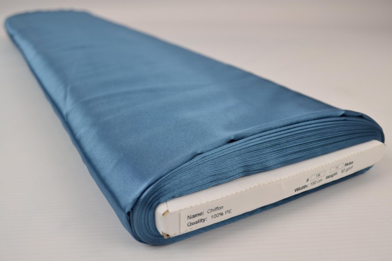 Satin de Polyester satin bleu acier, rouleau