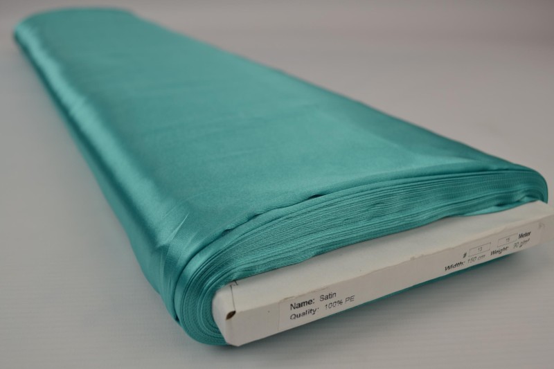 Satin de Polyester satin turquoise, rouleau