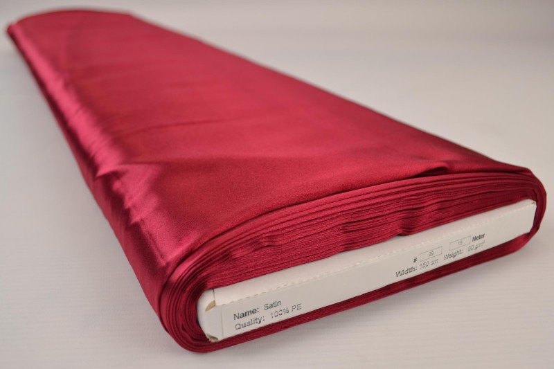 Satin de Polyester satin bordeaux, rouleau