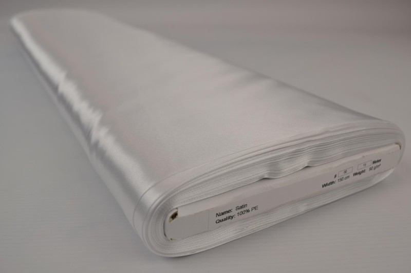 Satin de Polyester satin blanc, rouleau