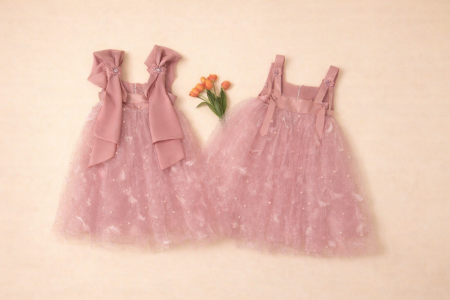 Mesh Plumes et Perles — rouleau de tissu mesh