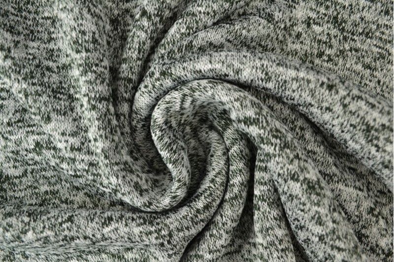 Tissu Sweat Maille vert foncé mélangé