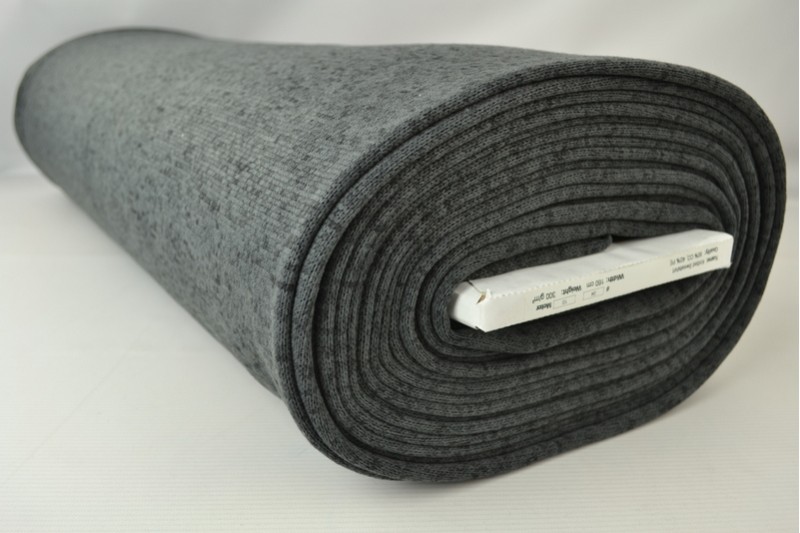 Tissu Sweat Maille gris foncé mélangé, rouleau