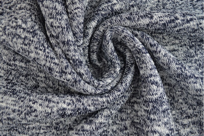 Tissu Sweat Maille navy chiné