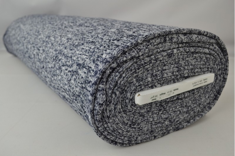Tissu Sweat Maille navy chiné, rouleau