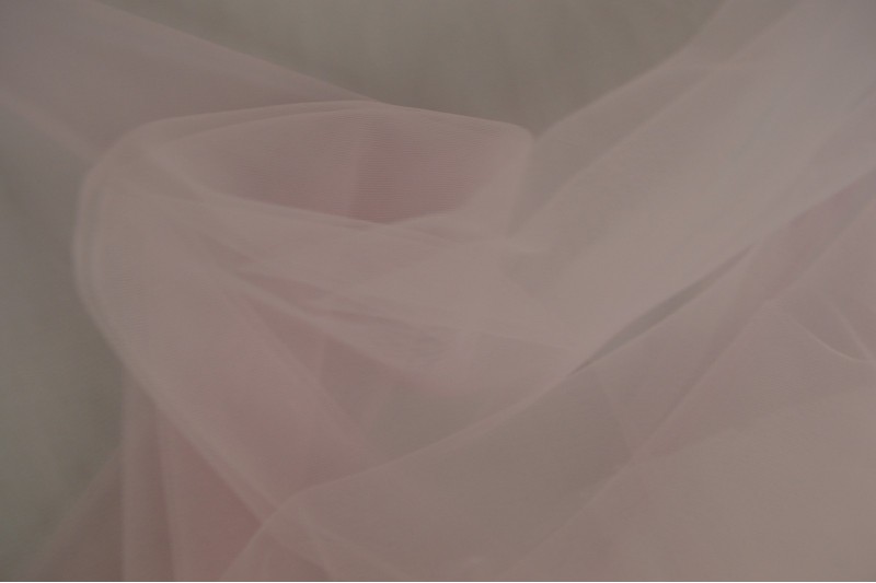 Tulle Souple (tulle de mariée) rose bébé, rouleau