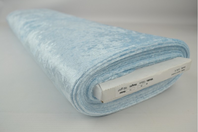 Velours de Panne bleu bébé, rouleau