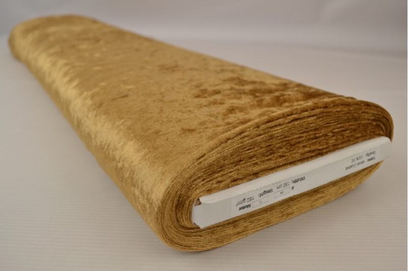 Velours de Panne jaune ocre foncé, rouleau