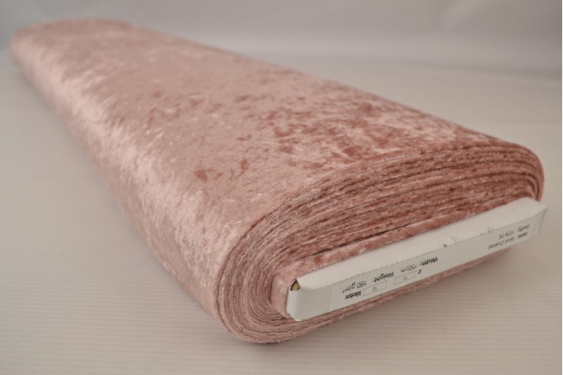 50 mètres velours de panne vieux rose foncé