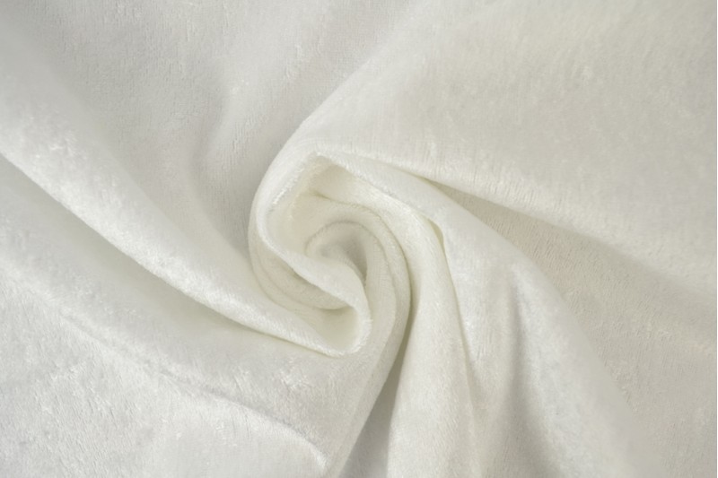 50 mètres velours de panne blanc