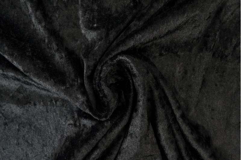 1 mètre velours de panne noir
