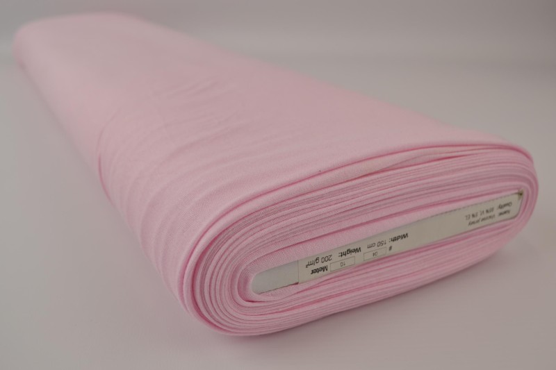 Jersey Viscose rose bébé, rouleau