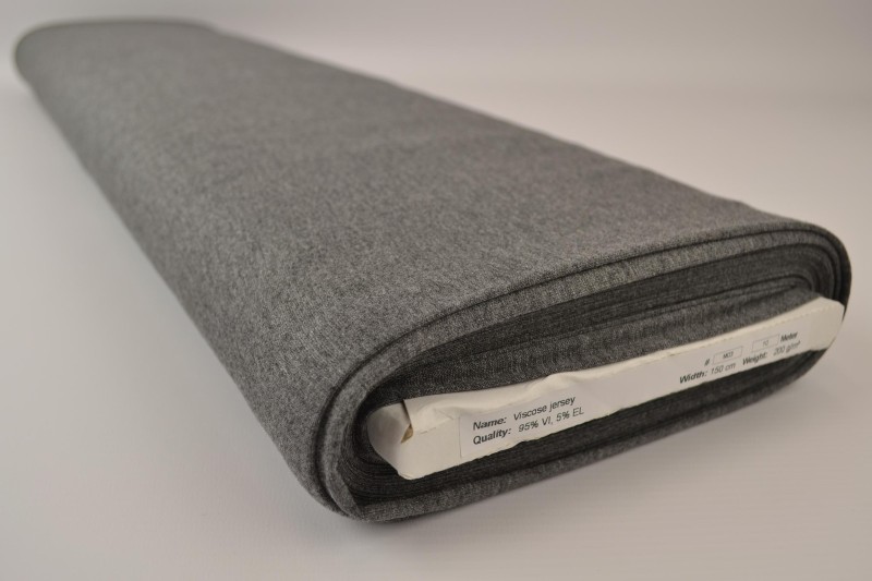Jersey Viscose gris foncé mélangé, rouleau
