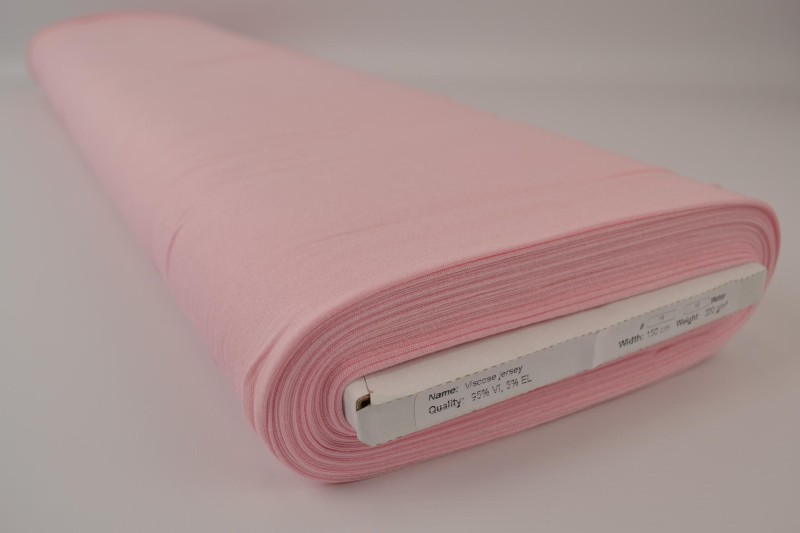 Jersey Viscose rose poudré, rouleau