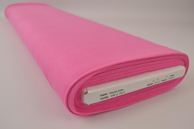 Jersey Viscose rose, rouleau