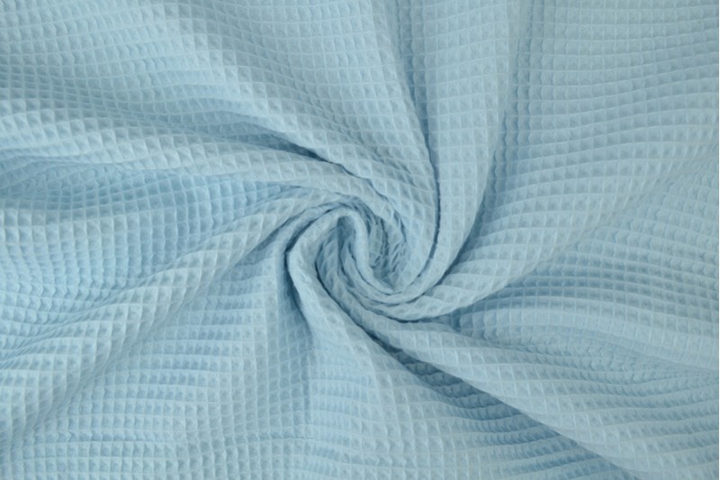 Gaufrette tissu bleu bébé